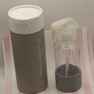 Grove Collaborative Glass Spray Bottle w/Gray Silicone Sleeve NIB 16 Oz